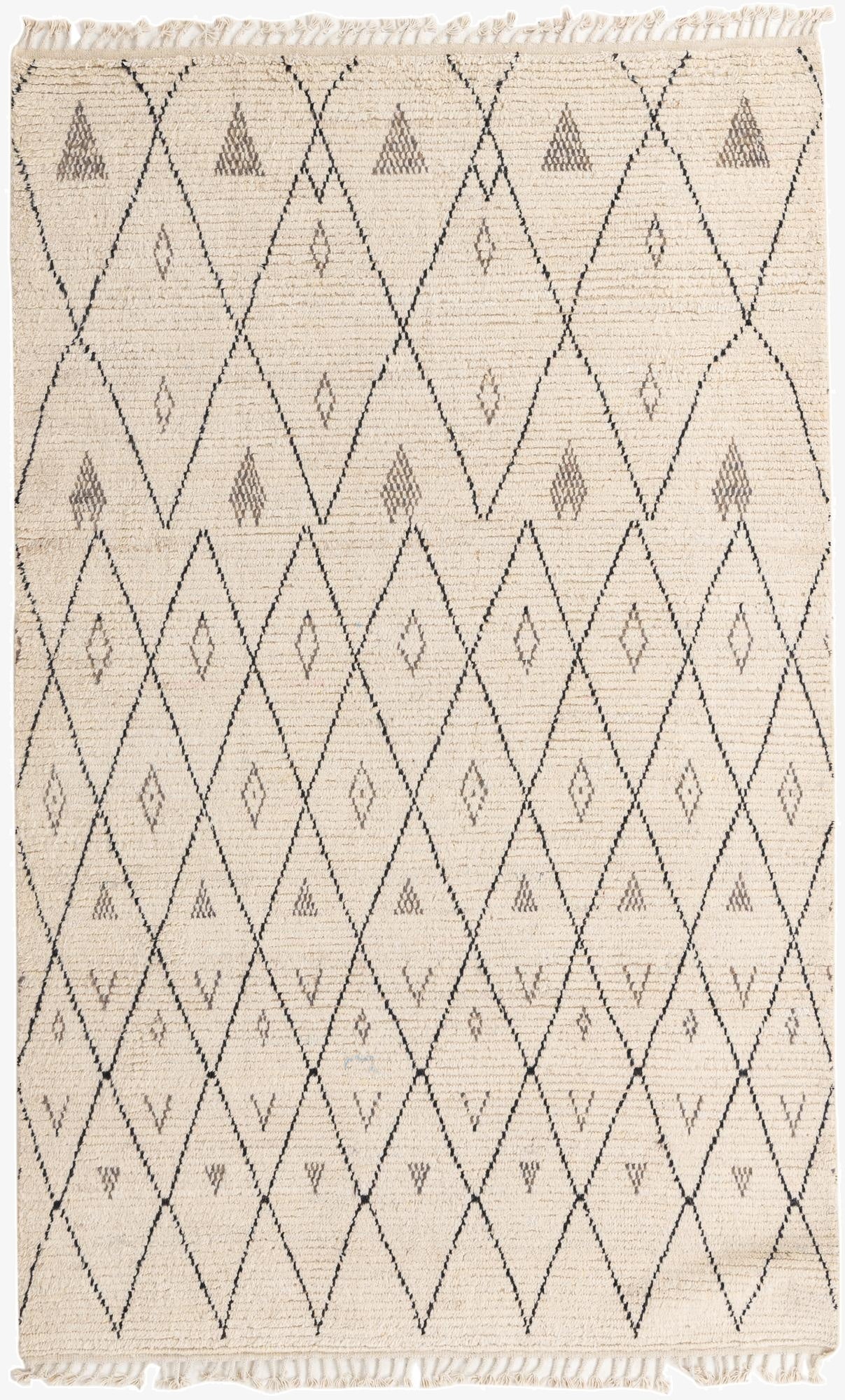 5' 11 x 9' 6  Hand Knotted Moroccan Wool Rug