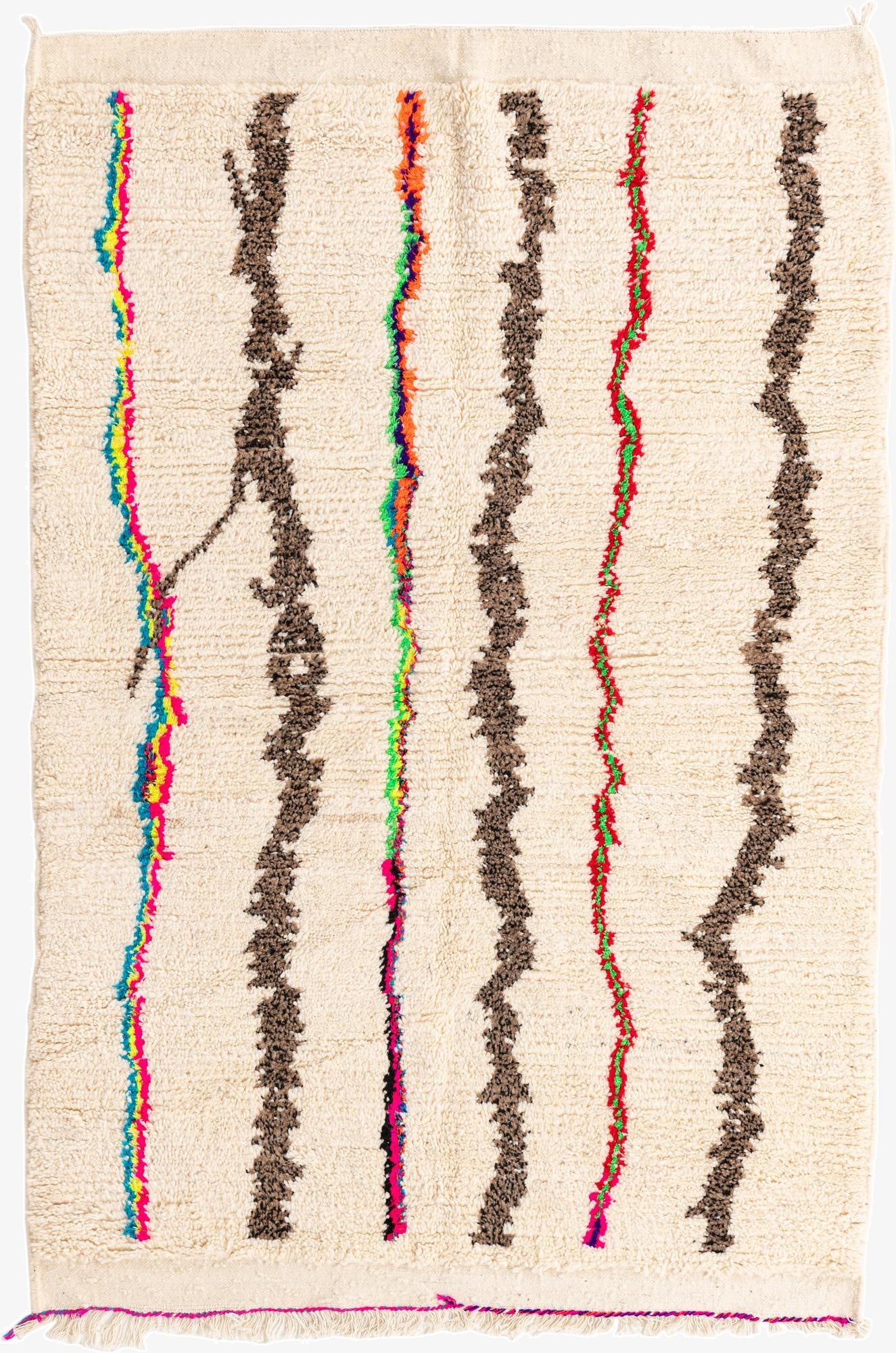 4' 9 x 7'  Hand Knotted Moroccan Wool Rug