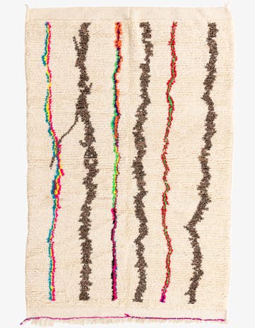 4' 9 x 7' Hand Knotted Moroccan Wool Rug