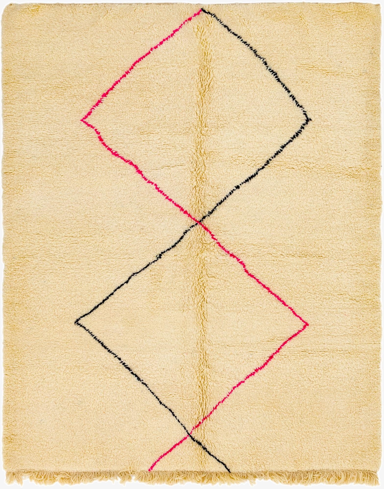 7' 2 x 9'  Hand Knotted Moroccan Wool Rug