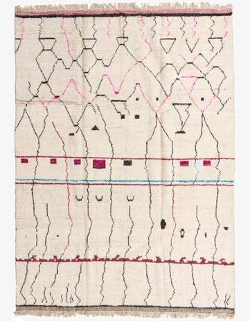 8' x 11' Hand Knotted Moroccan Wool Rug