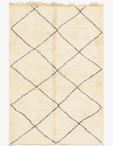 6' 9 x 10' 2 Hand Knotted Moroccan Wool Rug