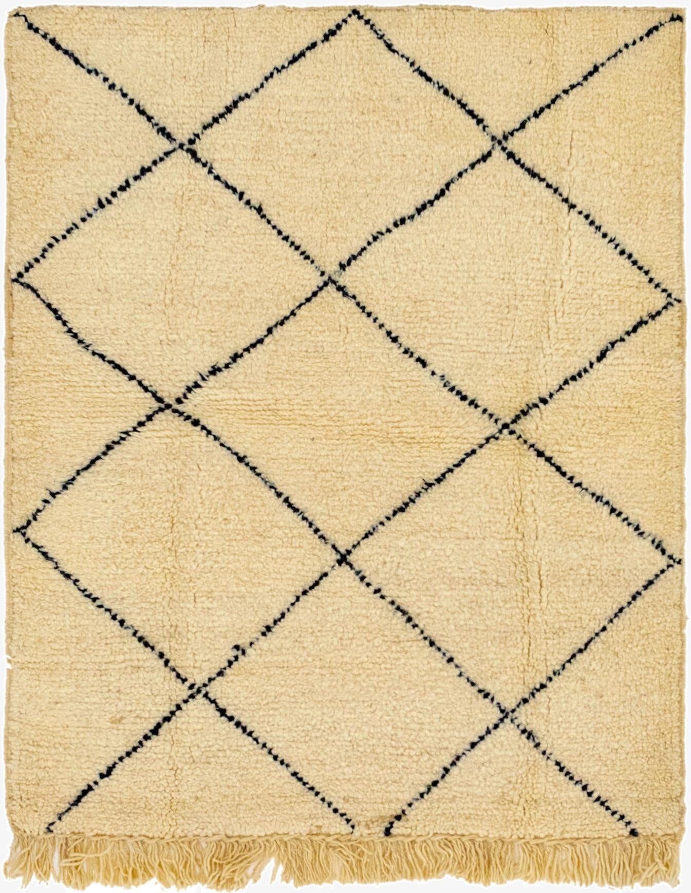 3' 8 x 4' 9  Hand Knotted Moroccan Wool Rug