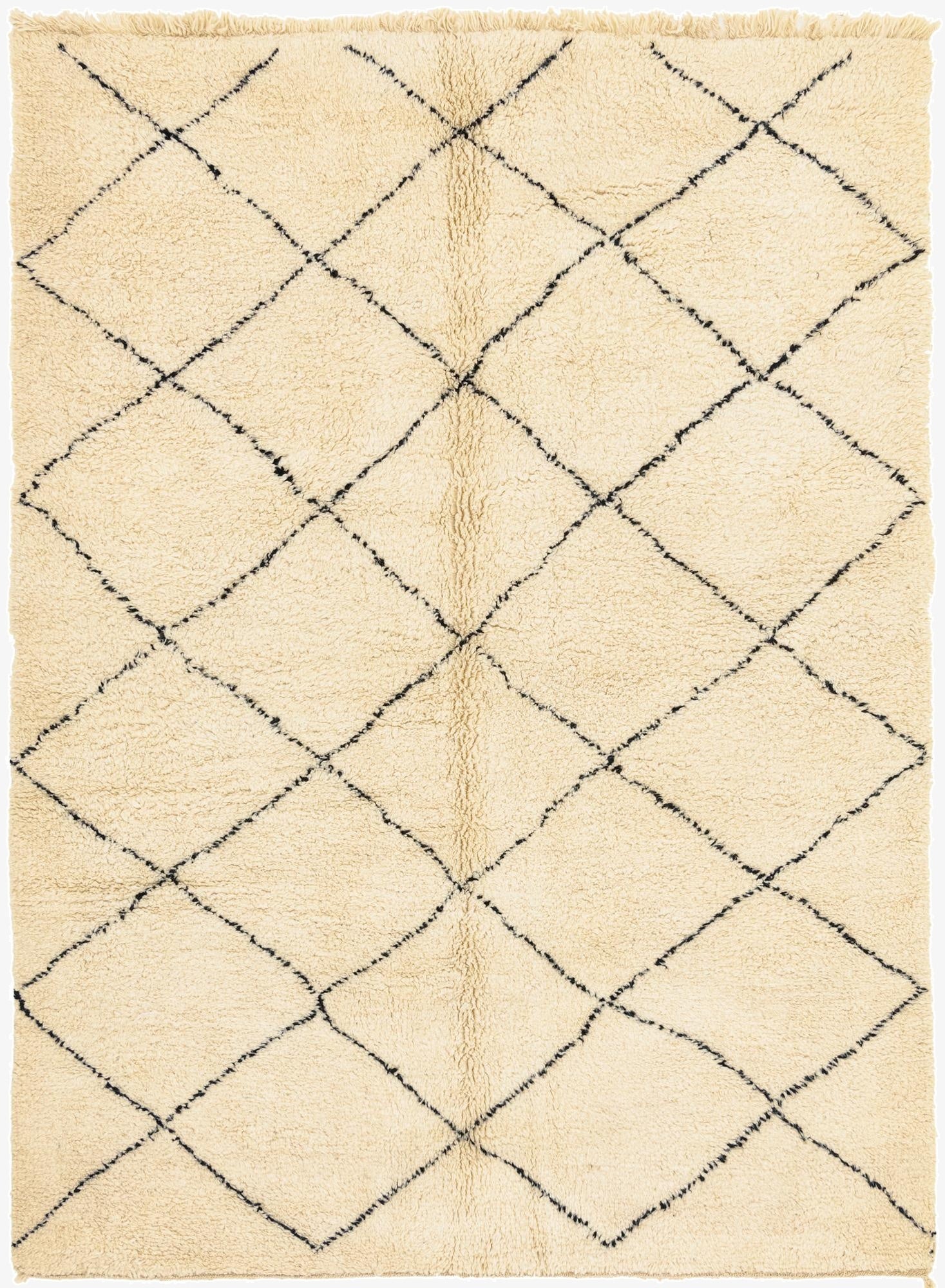 7' 2 x 9' 9  Hand Knotted Moroccan Wool Rug