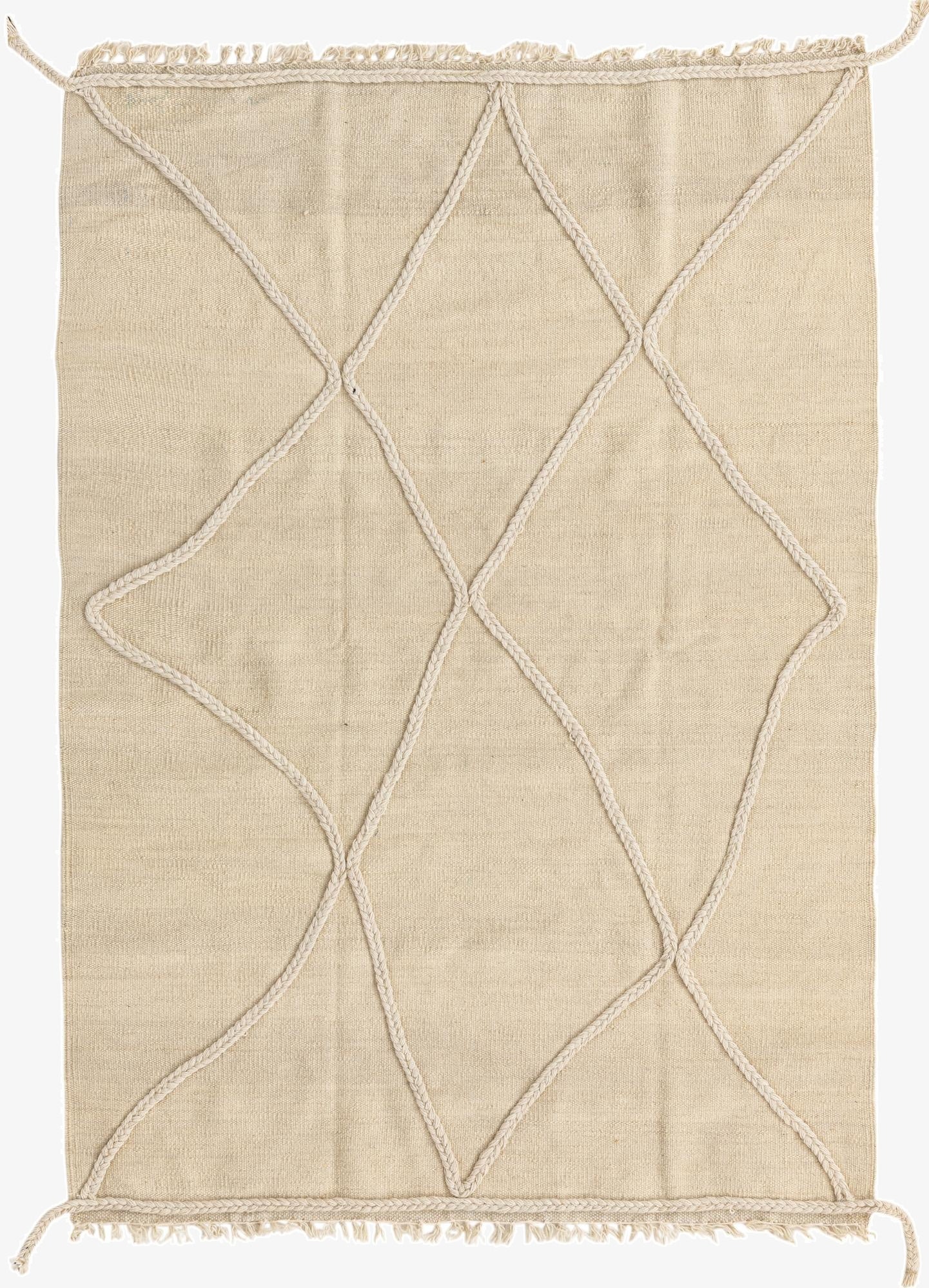 3' 5 x 5'  Hand Knotted Moroccan Wool Rug