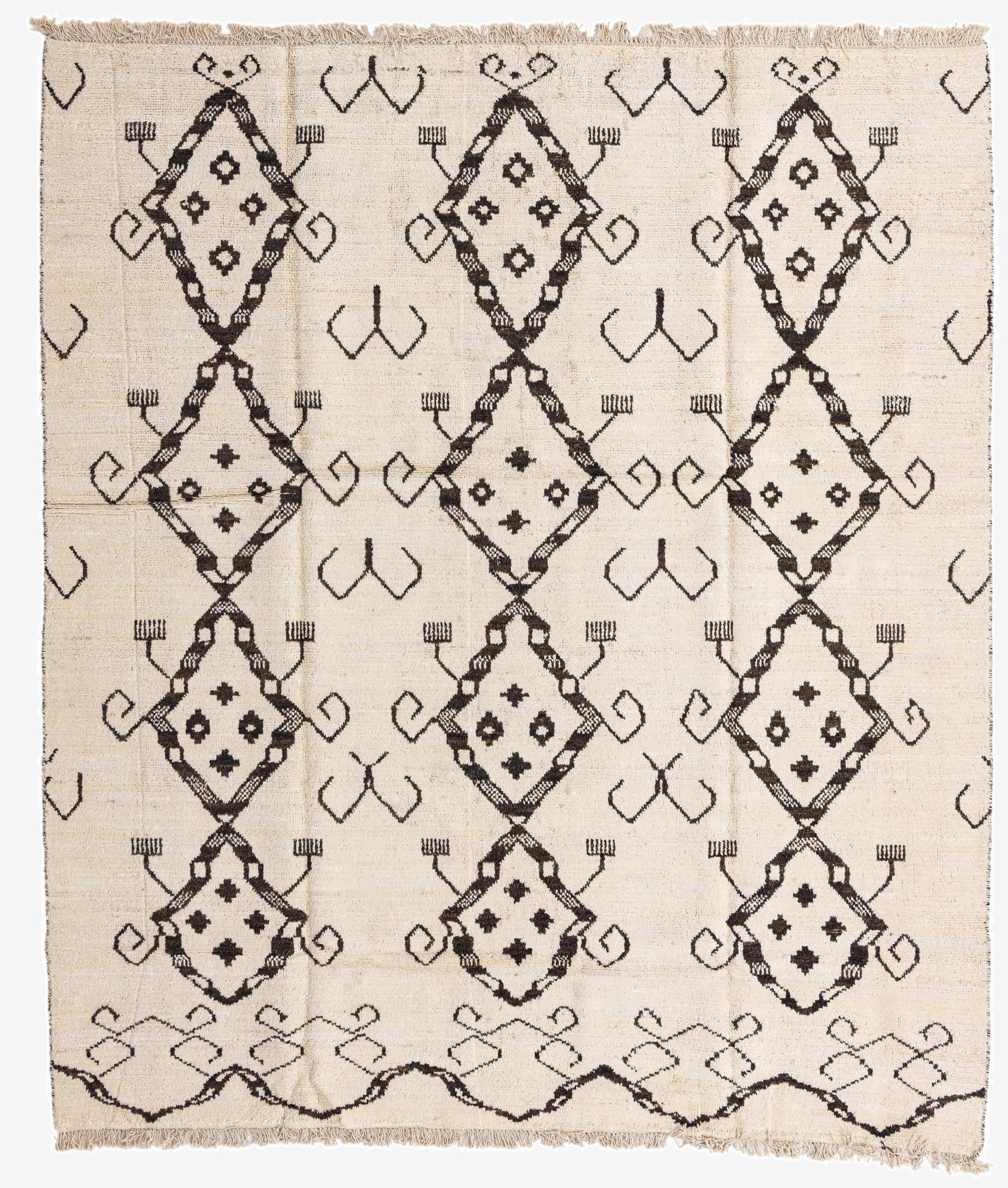 8' 2 x 9' 7  Hand Knotted Moroccan Wool Rug