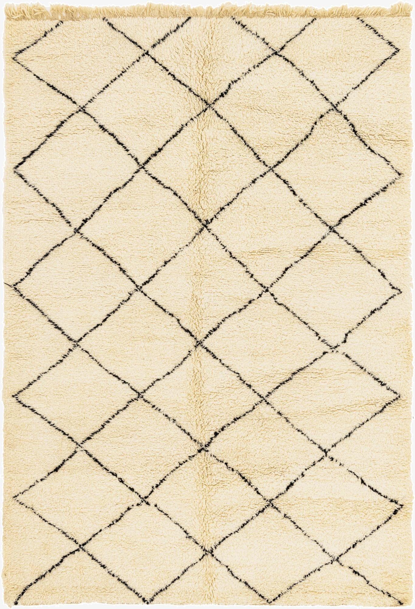 6' 7 x 9' 9  Hand Knotted Moroccan Wool Rug
