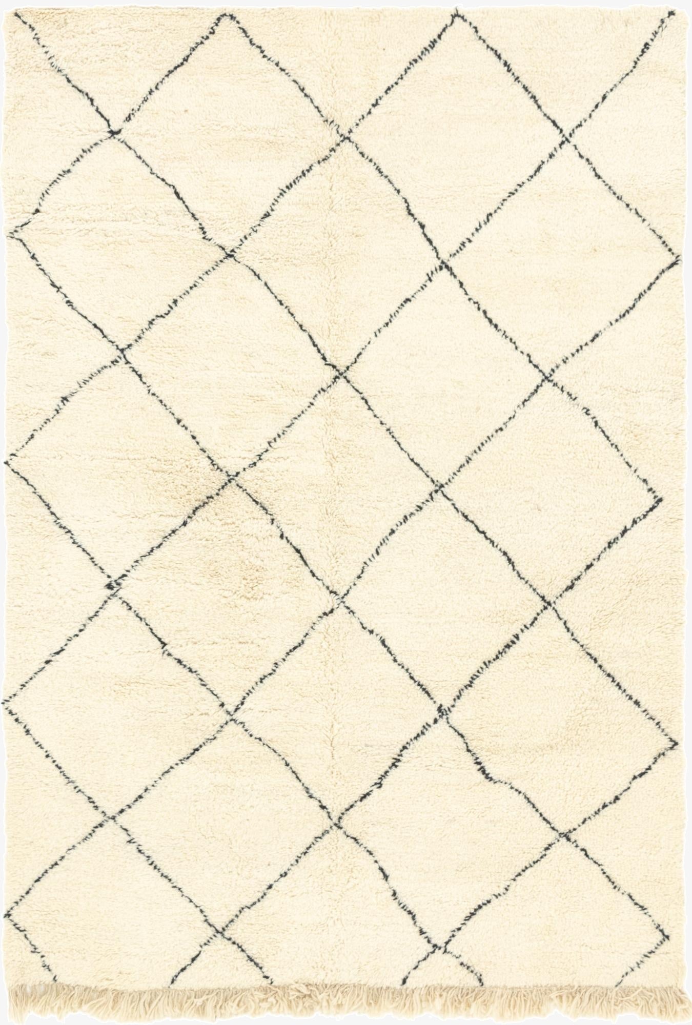 6' x 8' 7  Hand Knotted Moroccan Wool Rug