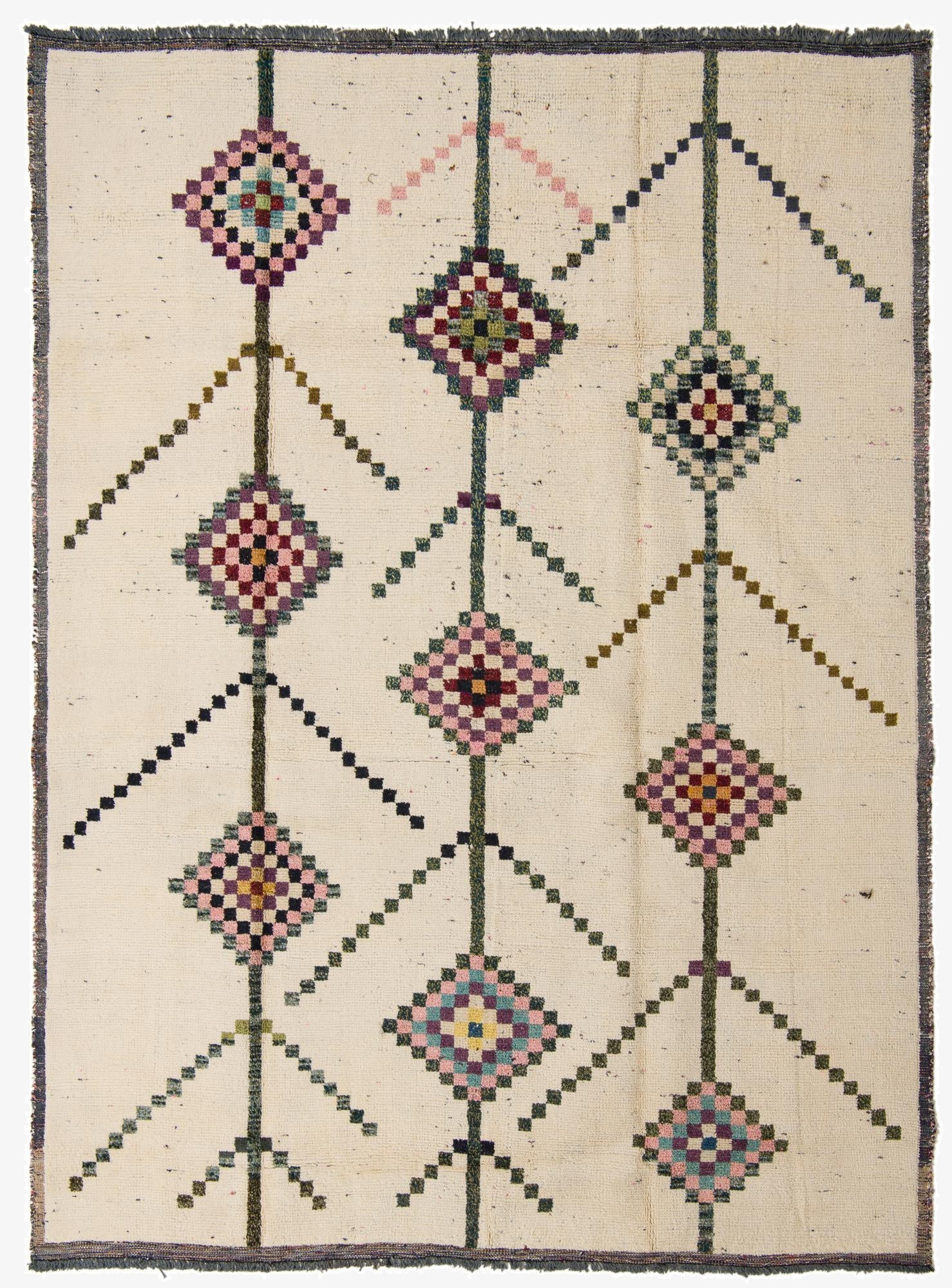 9' x 12' 5  Hand Knotted Moroccan Wool Rug