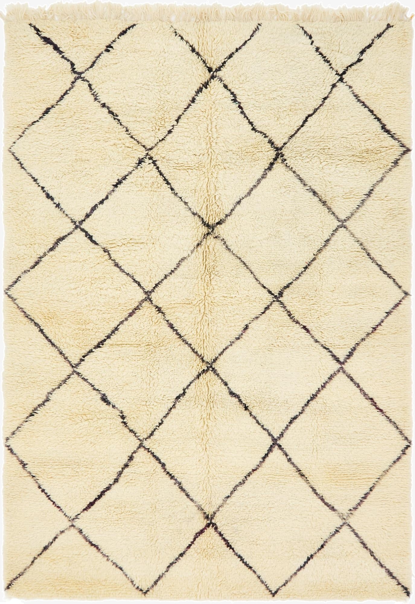 6' 9 x 9' 9  Hand Knotted Moroccan Wool Rug