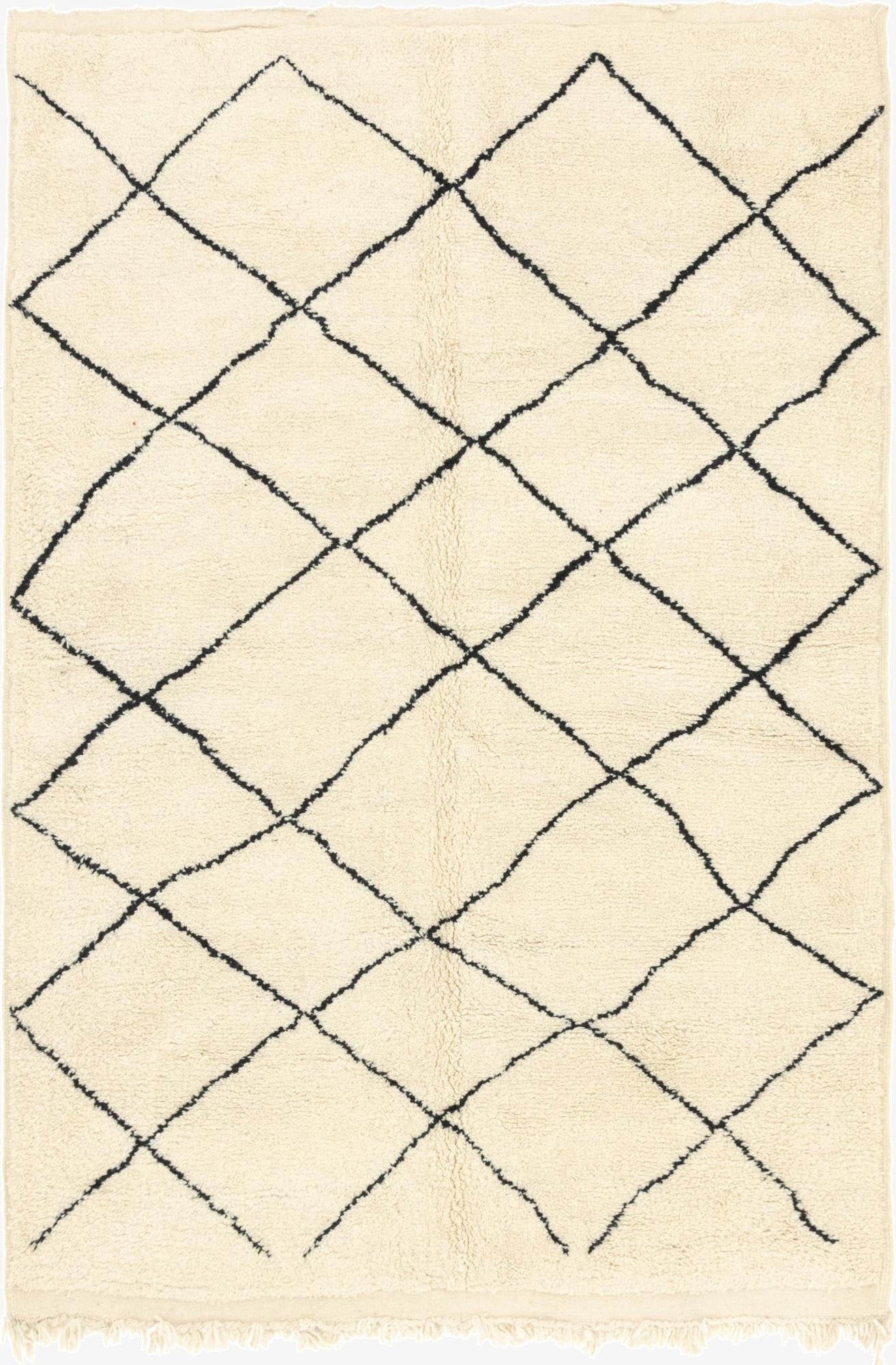 6' 9 x 10'  Hand Knotted Moroccan Wool Rug