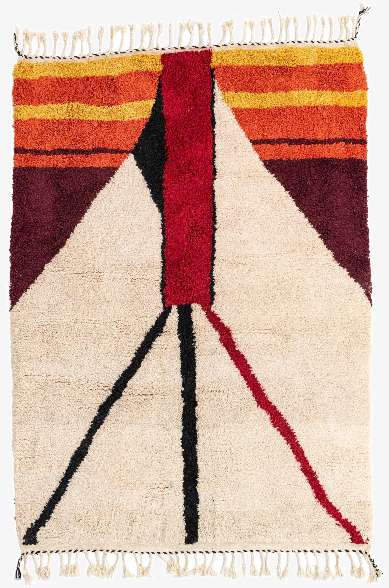 5' 6 x 7' 7  Hand Knotted Moroccan Wool Rug