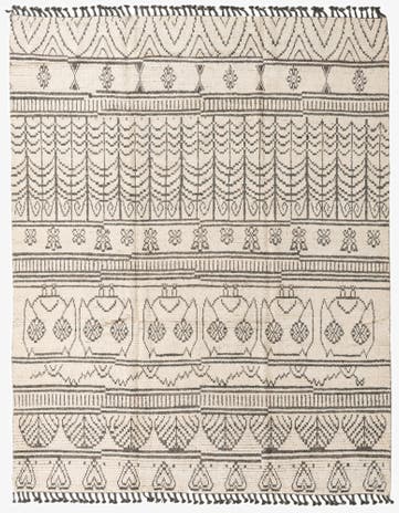 8' x 10' 2 Hand Knotted Moroccan Wool Rug