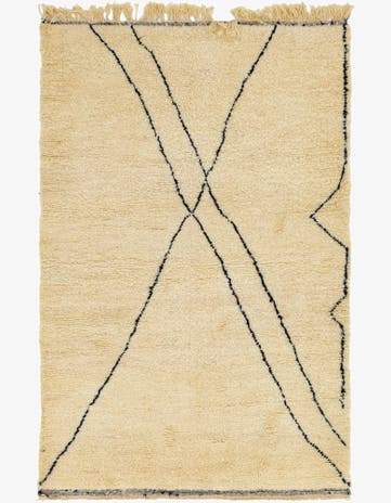 5' 4 x 8' 2 Hand Knotted Moroccan Wool Rug