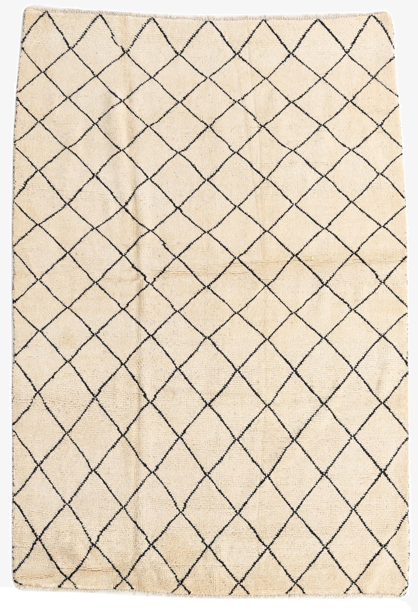 5' 3 x 7' 8  Hand Knotted Moroccan Wool Rug