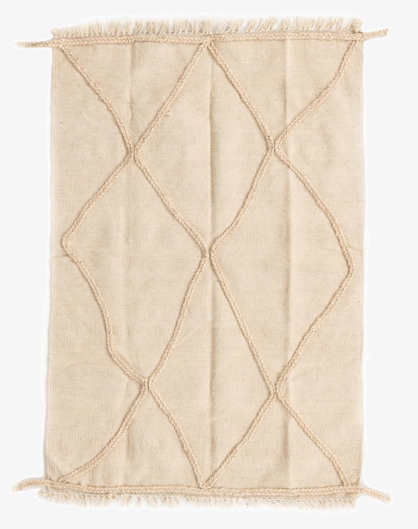 3' 4 x 4' 11  Hand Knotted Moroccan Wool Rug