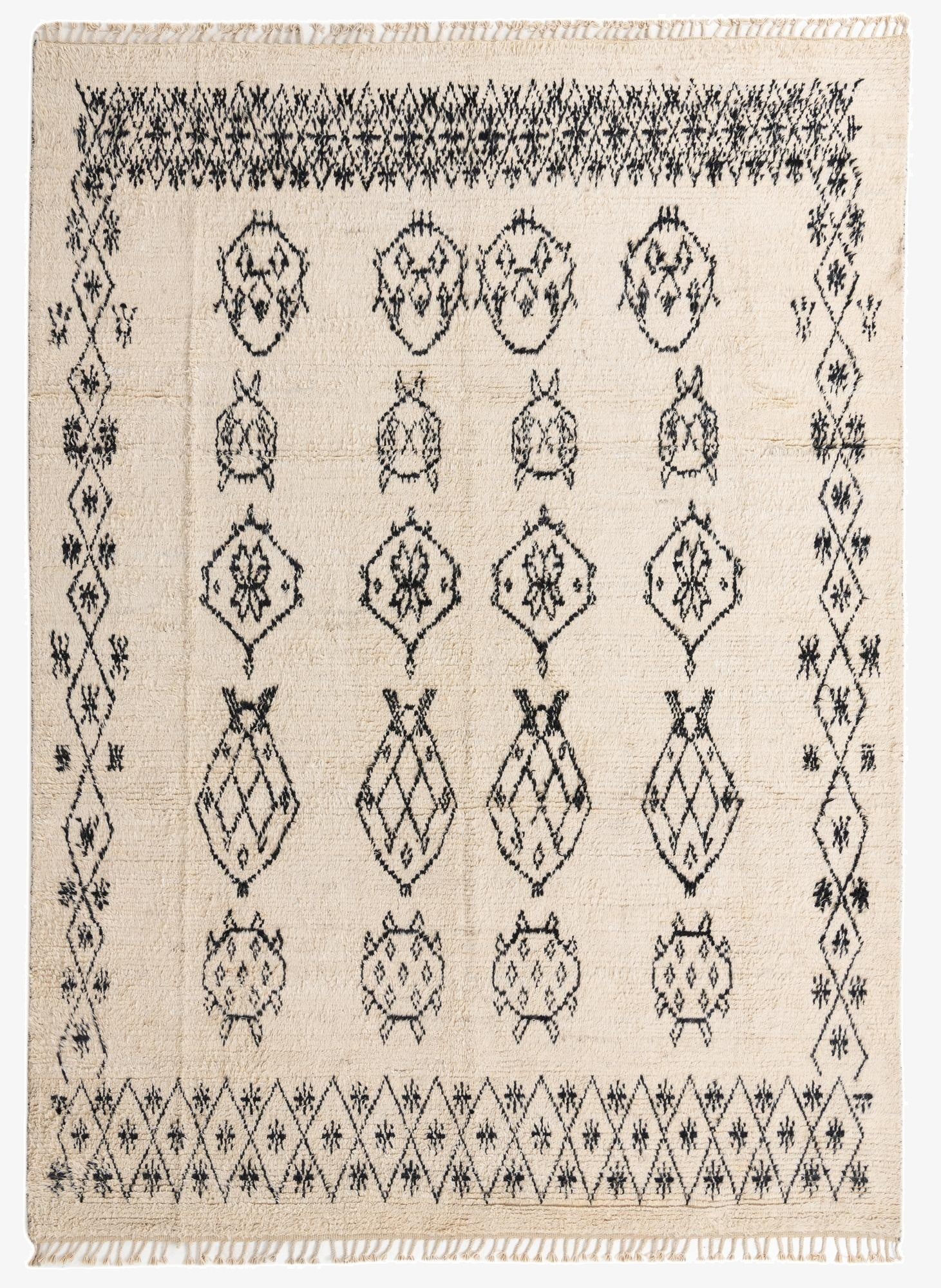 9' x 12' 5  Hand Knotted Moroccan Wool Rug