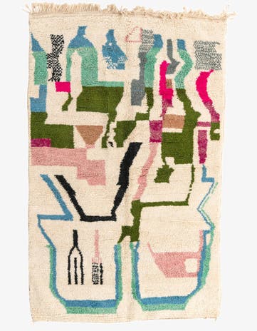 5' 3 x 8' 4 Hand Knotted Moroccan Wool Rug