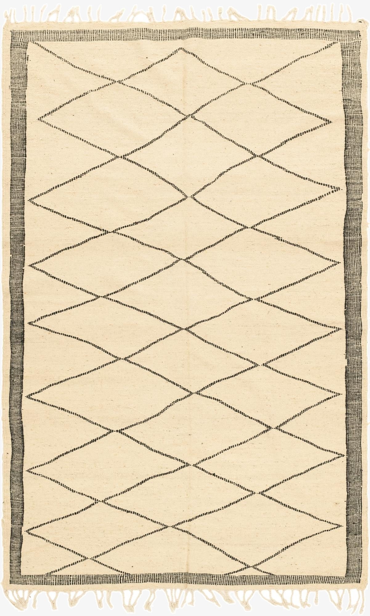 6' 3 x 10' 2  Hand Knotted Moroccan Wool Rug