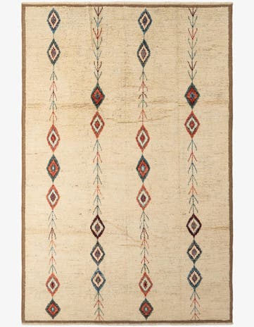 6' 4 x 9' 7 Hand Knotted Moroccan Wool Rug