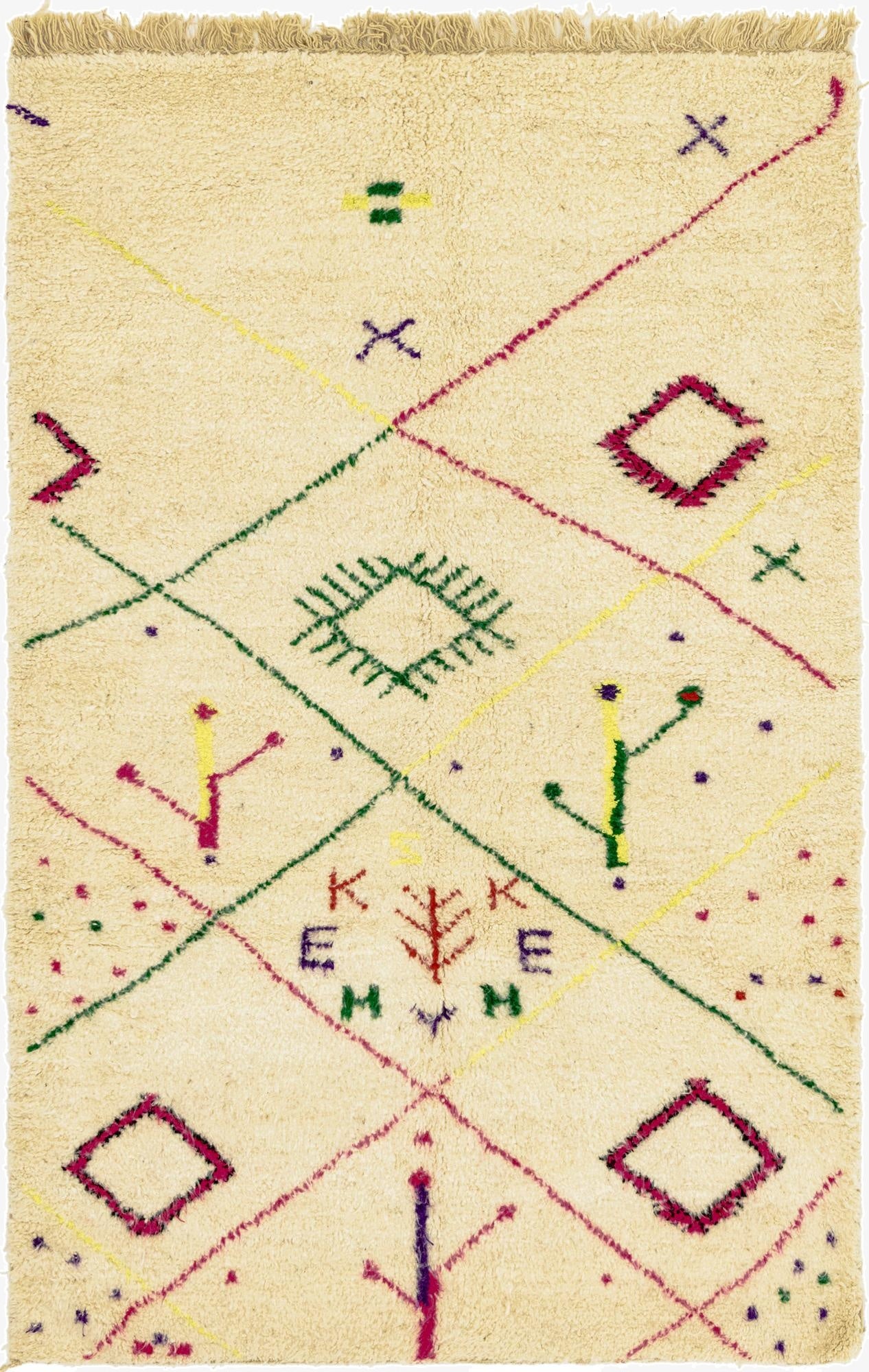 5' 6 x 8' 10  Hand Knotted Moroccan Wool Rug