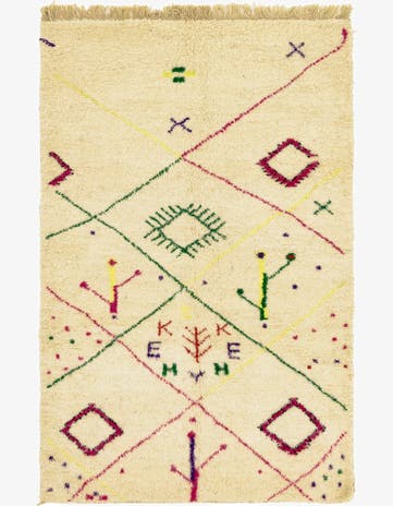 5' 6 x 8' 10 Hand Knotted Moroccan Wool Rug