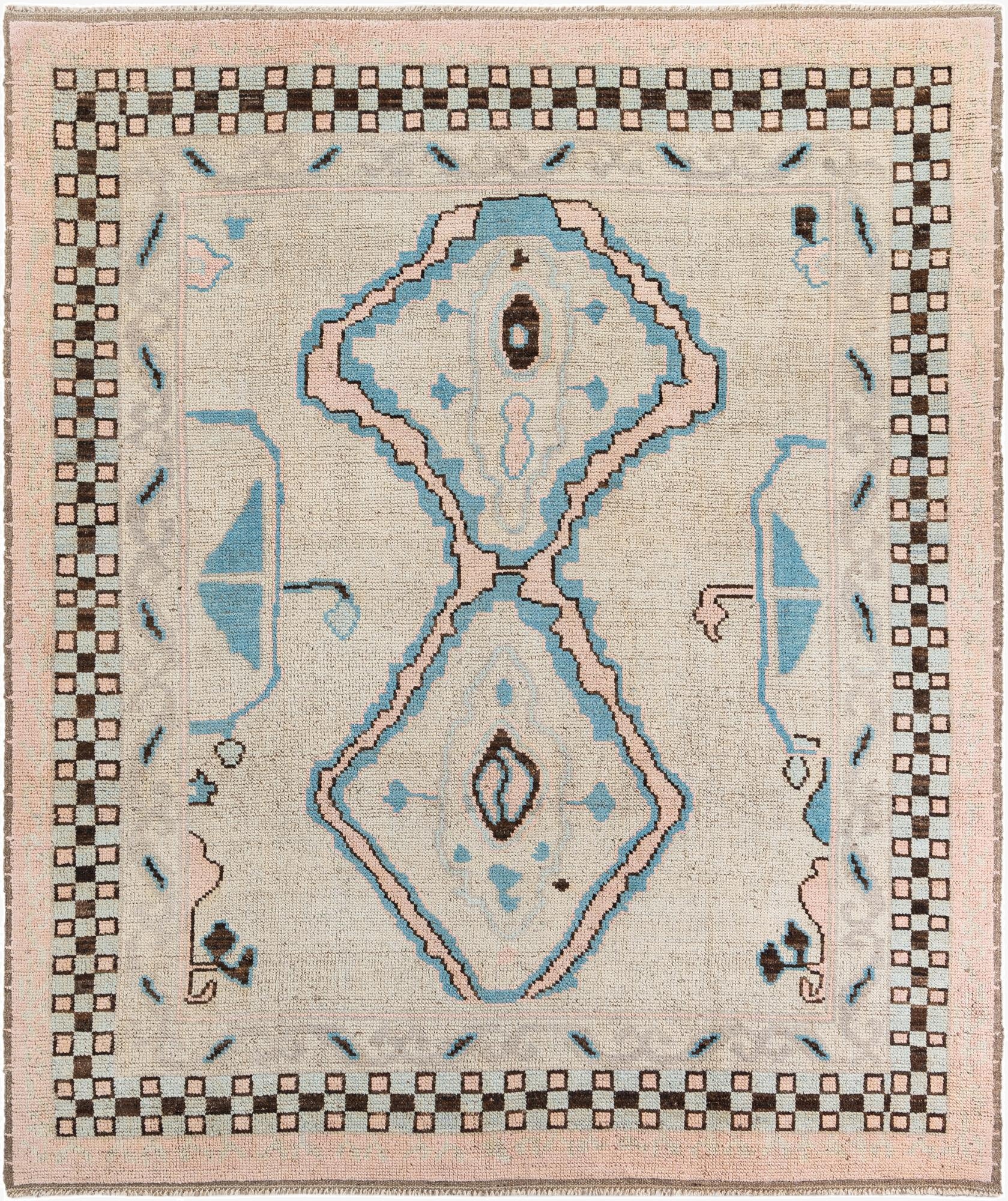 8' 9 x 10' 5  Hand Knotted Moroccan Wool Rug