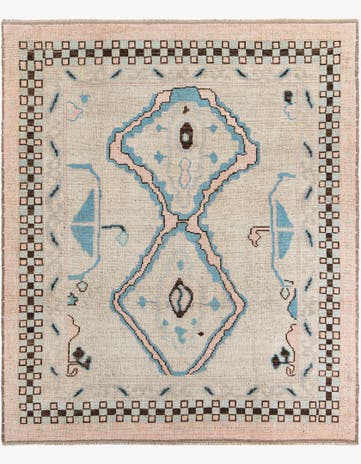 8' 9 x 10' 5 Hand Knotted Moroccan Wool Rug