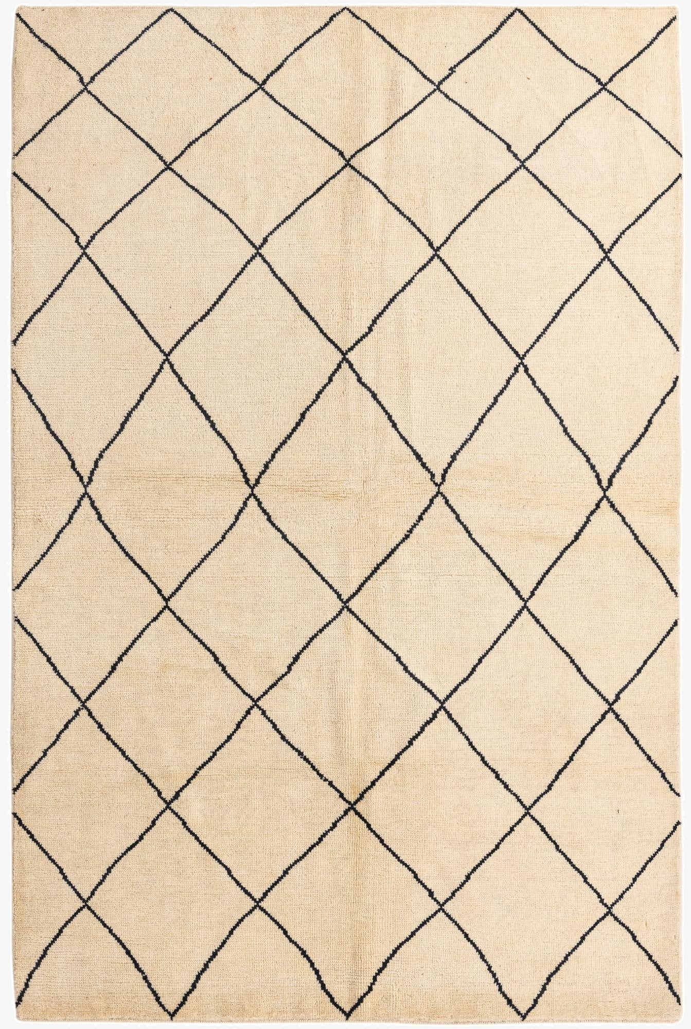 5' 5 x 8' 2  Hand Knotted Moroccan Wool Rug