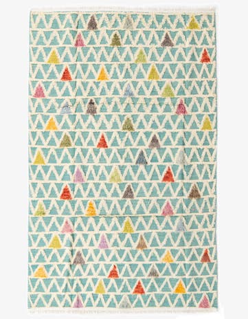 6' 7 x 10' 6 Hand Knotted Moroccan Wool Rug