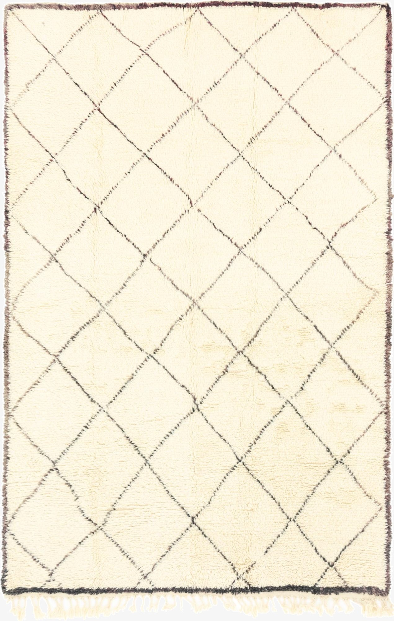 6' x 9' 8  Hand Knotted Moroccan Wool Rug
