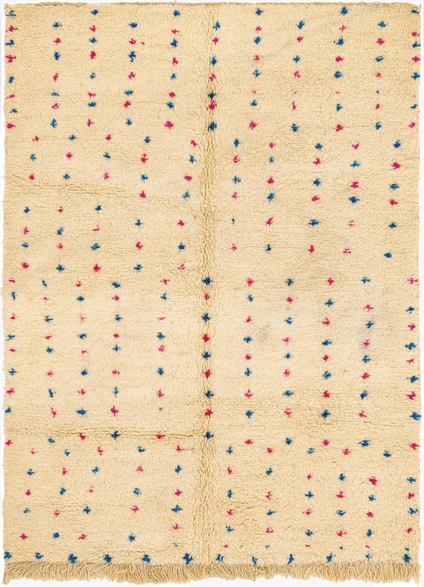 4' 10 x 6' 7  Hand Knotted Moroccan Wool Rug