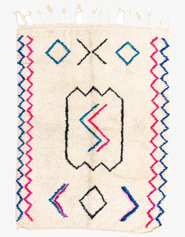 4' 6 x 6' Hand Knotted Moroccan Wool Rug