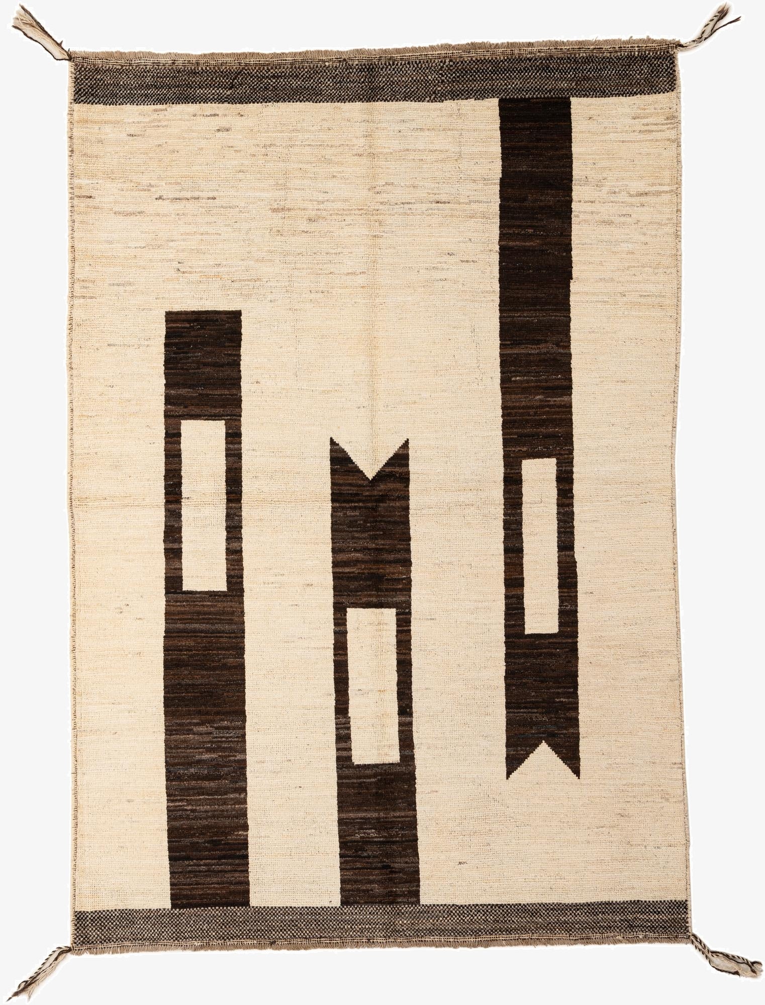 5' 8 x 8' 2  Hand Knotted Moroccan Wool Rug