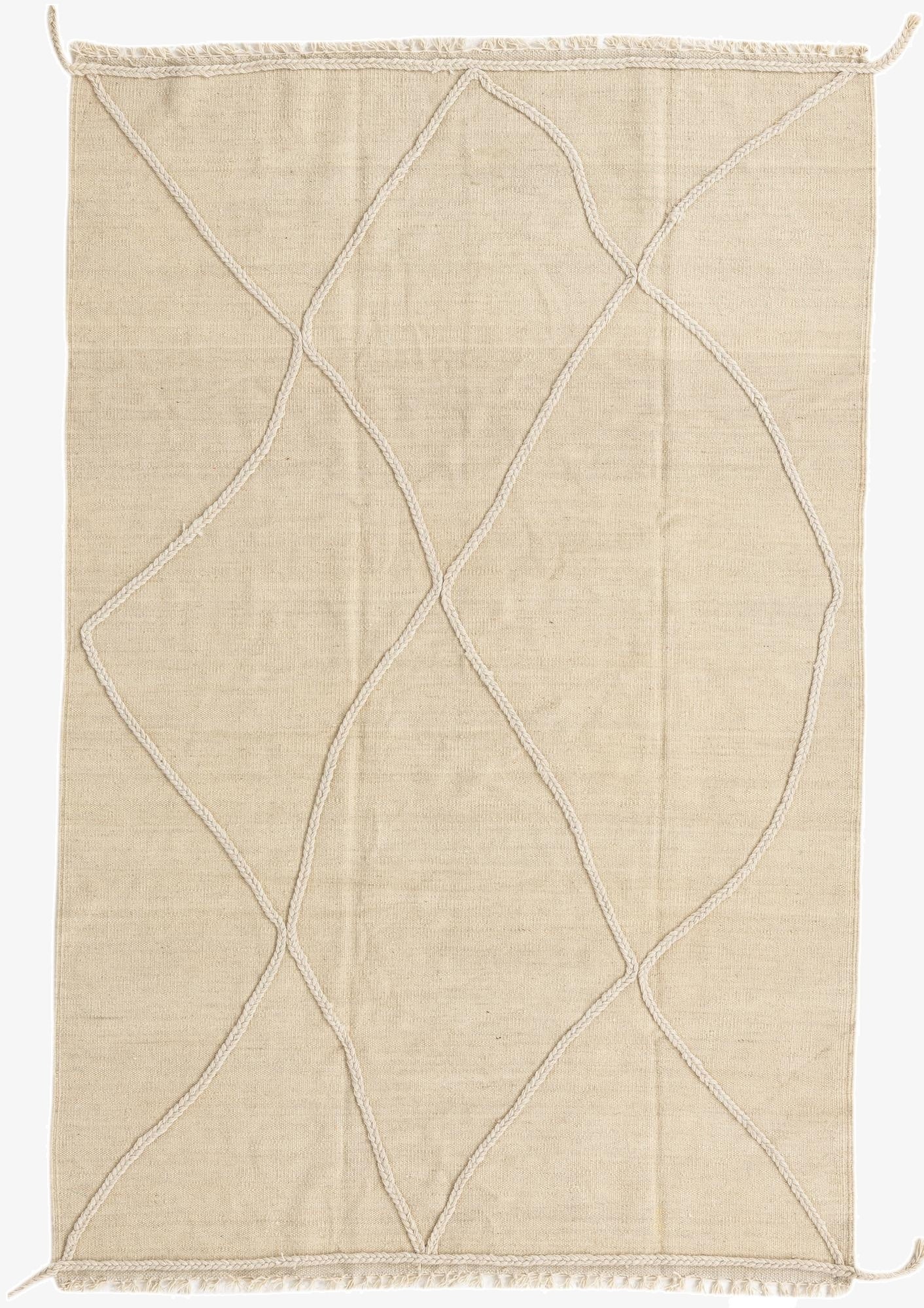 4' x 6' 2  Hand Knotted Moroccan Wool Rug