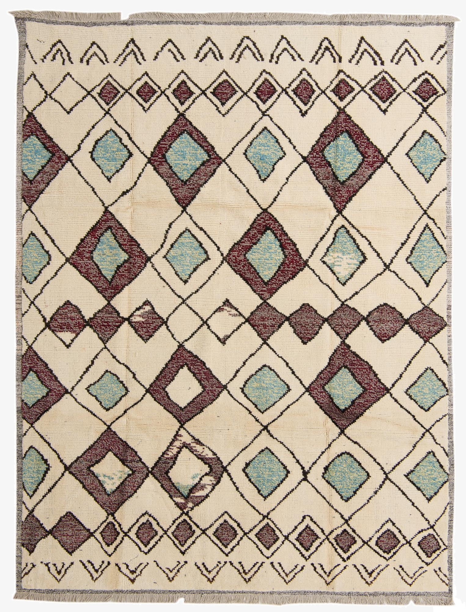 7' 11 x 10' 5  Hand Knotted Moroccan Wool Rug