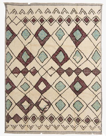 7' 11 x 10' 5 Hand Knotted Moroccan Wool Rug