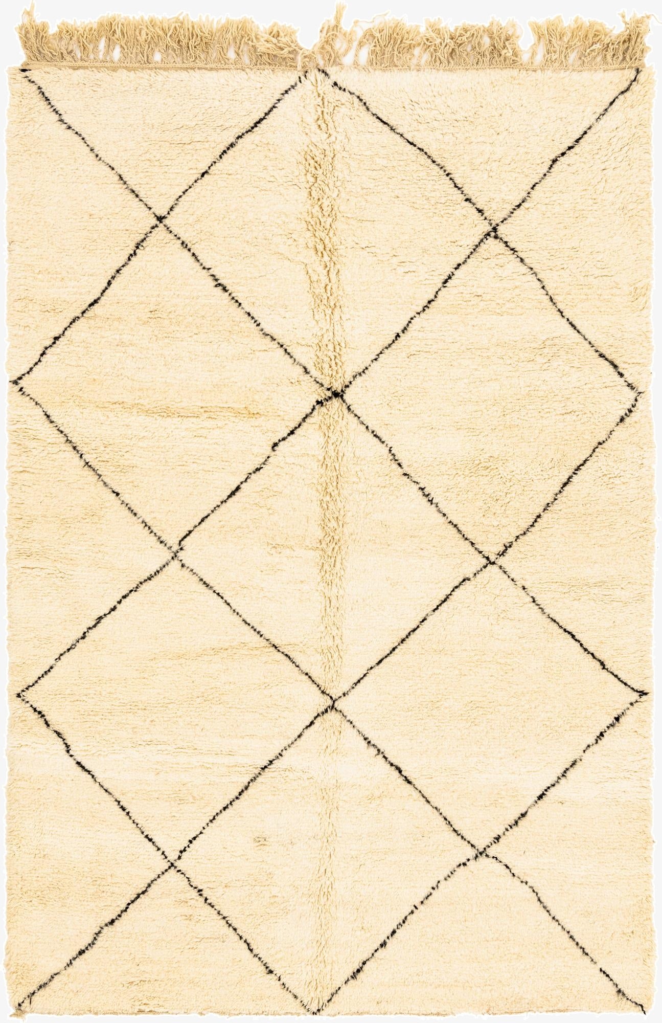 6' 7 x 10'  Hand Knotted Moroccan Wool Rug