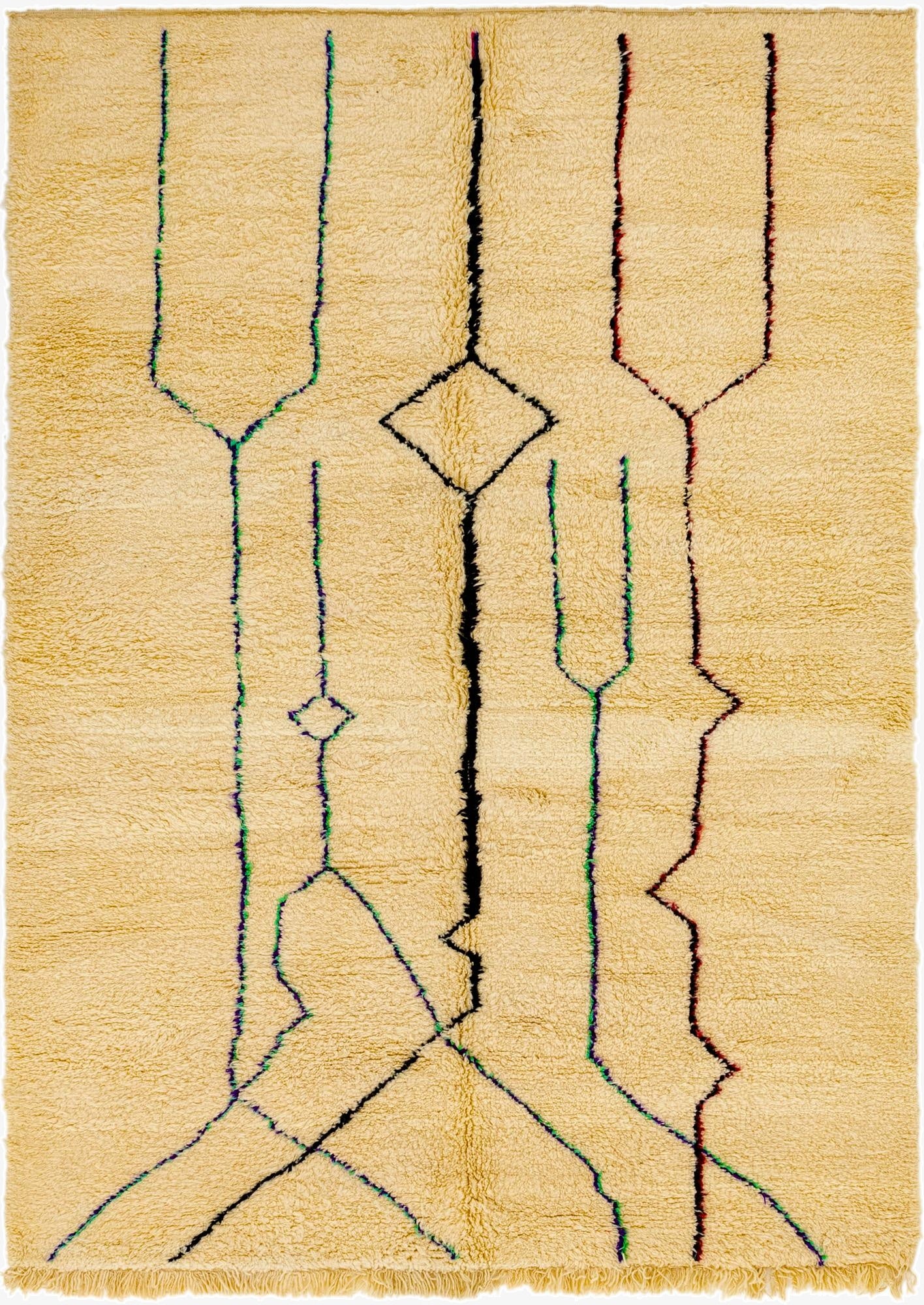 6' 8 x 9' 7  Hand Knotted Moroccan Wool Rug