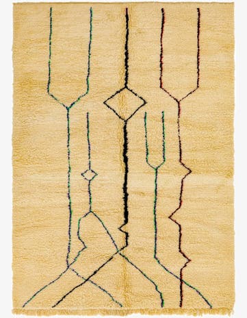 6' 8 x 9' 7 Hand Knotted Moroccan Wool Rug