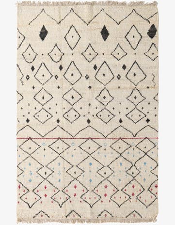 5' 7 x 8' 6 Hand Knotted Moroccan Wool Rug