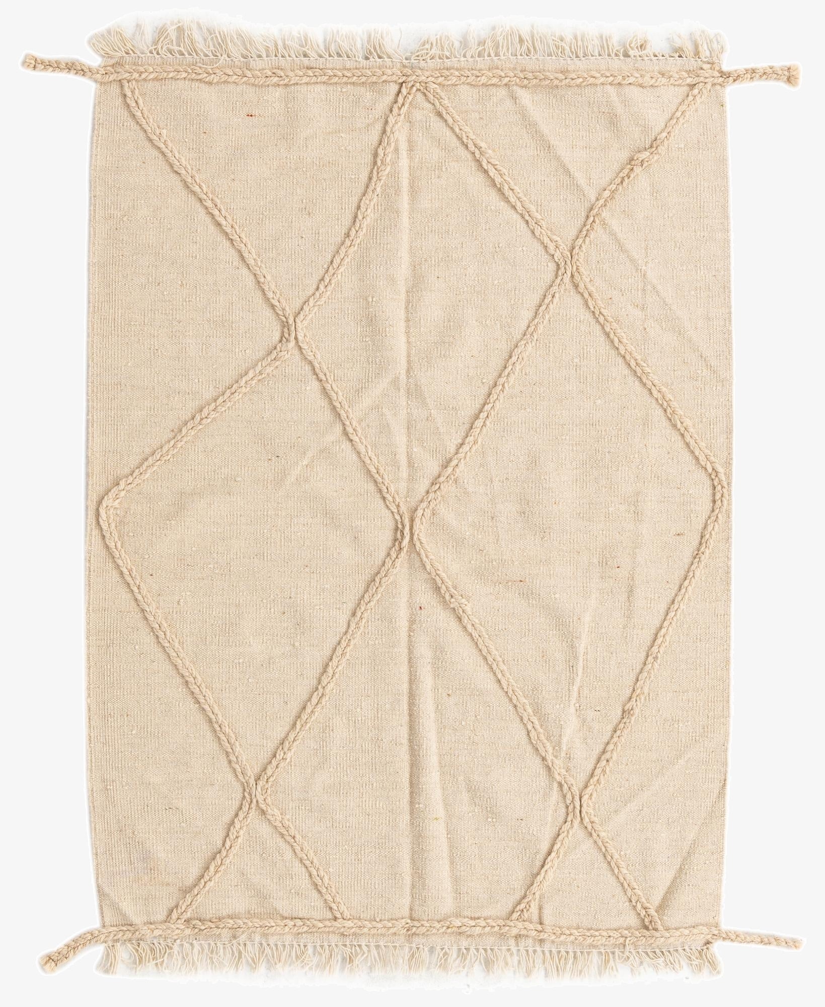 3' 7 x 4' 11  Hand Knotted Moroccan Wool Rug