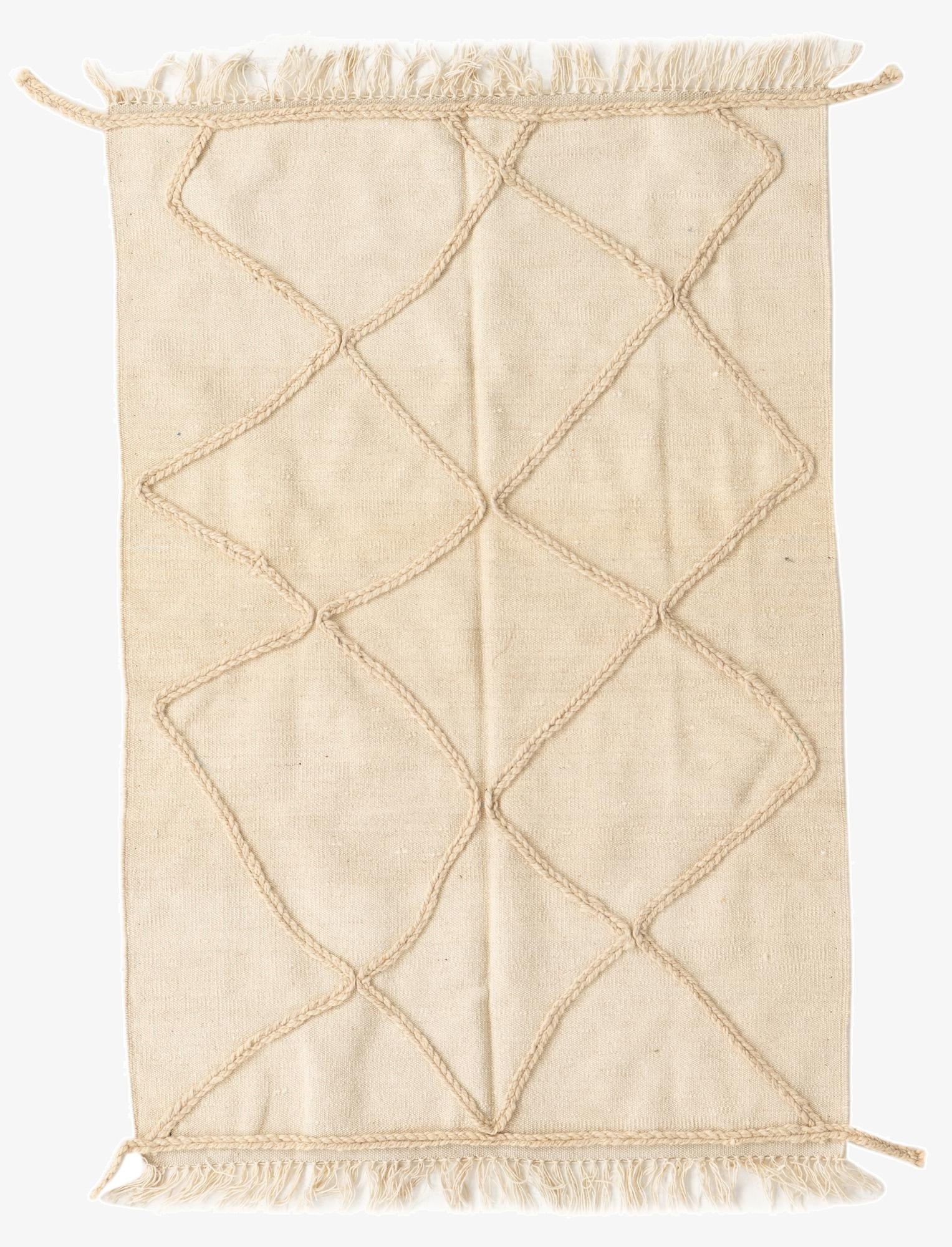 3' 5 x 5' 1  Hand Knotted Moroccan Wool Rug