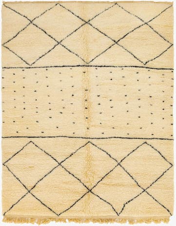 6' 11 x 9' 4 Hand Knotted Moroccan Wool Rug