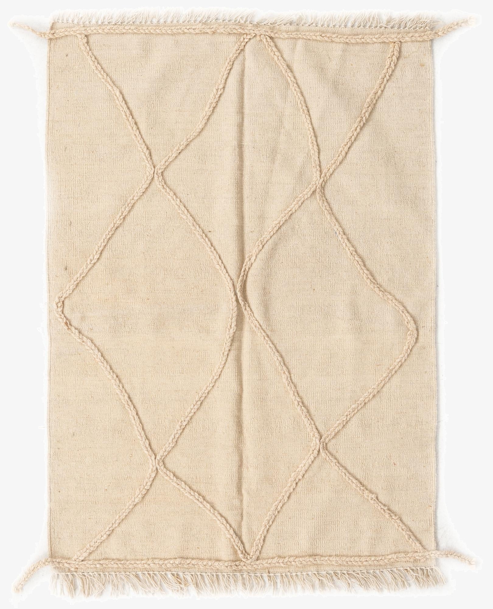 3' 4 x 4' 9  Hand Knotted Moroccan Wool Rug