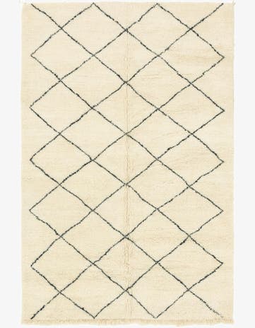 6' 6 x 10' Hand Knotted Moroccan Wool Rug