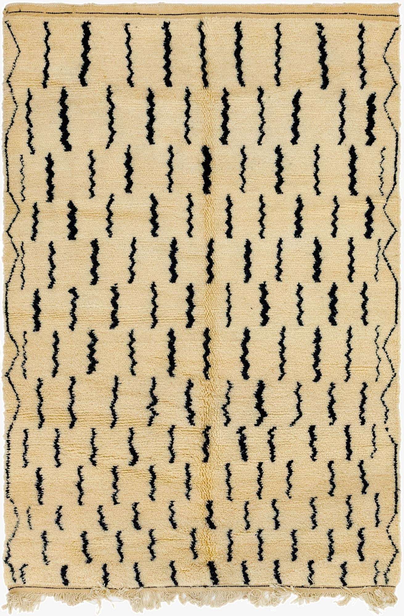 6' 3 x 9' 8  Hand Knotted Moroccan Wool Rug