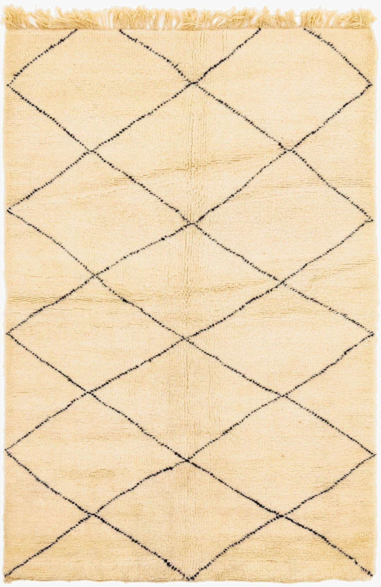 5' 3 x 8' 2  Hand Knotted Moroccan Wool Rug