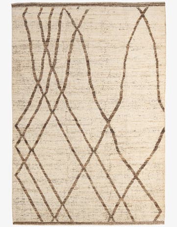 6' 9 x 9' 9 Hand Knotted Moroccan Wool Rug