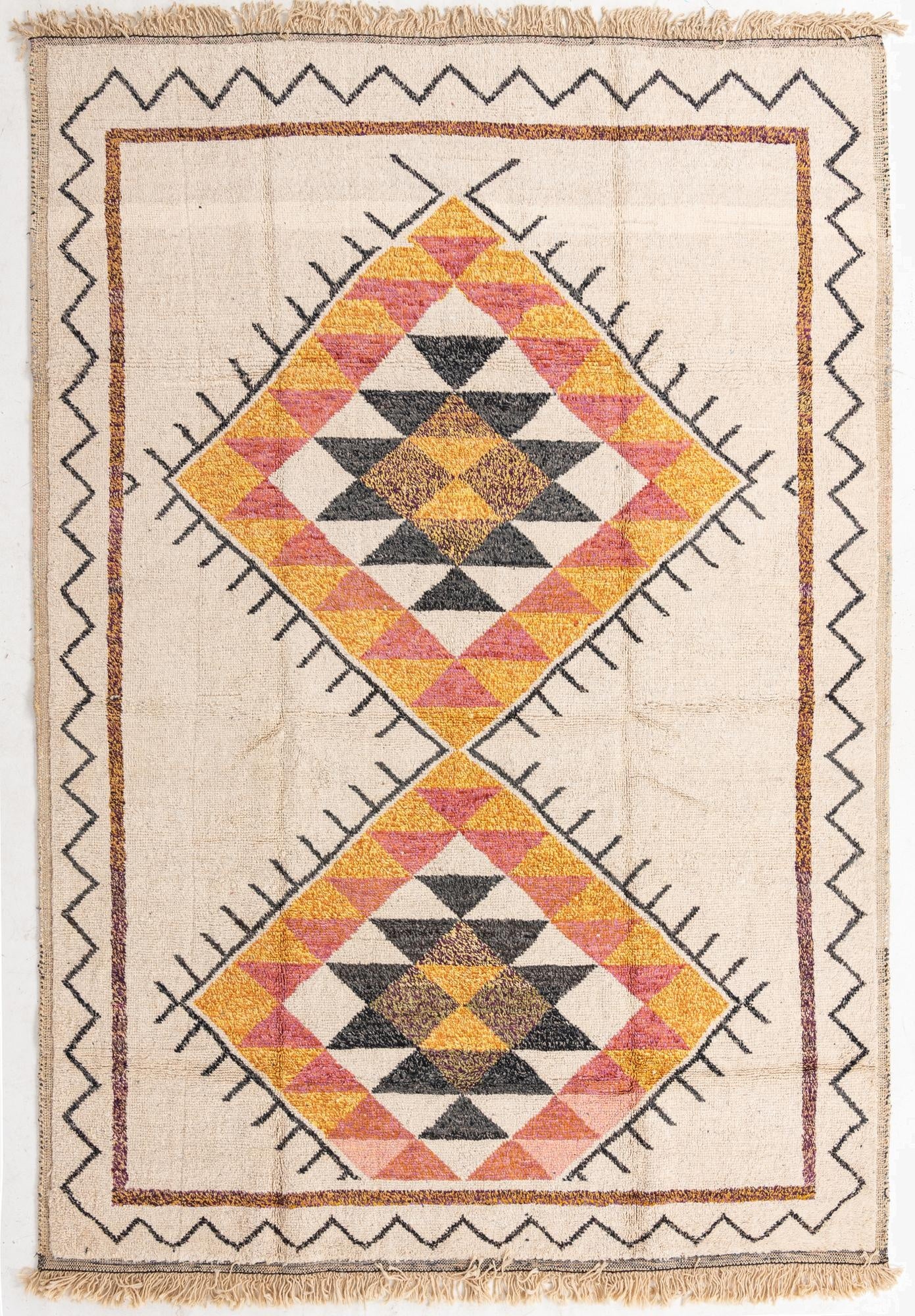 9' 4 x 13' 2  Hand Knotted Moroccan Wool Rug